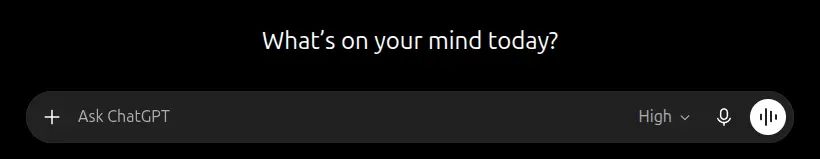 The ChatGPT message box on the web